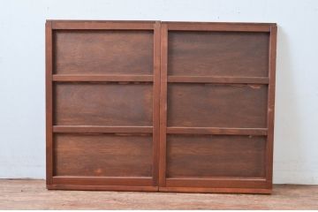 アンティーク建具　編み目が素敵な網代(あじろ)入り窓2枚セット(引き戸、建具)(R-081056)