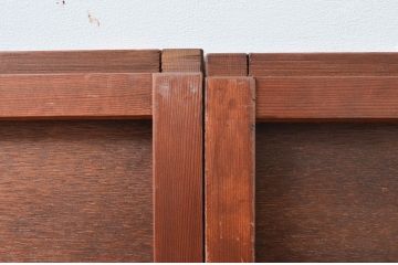 アンティーク建具　編み目が素敵な網代(あじろ)入り窓2枚セット(引き戸、建具)(R-081056)