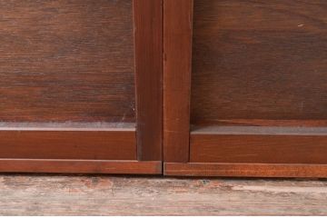アンティーク建具　編み目が素敵な網代(あじろ)入り窓2枚セット(引き戸、建具)(R-081056)