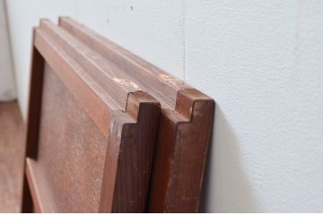 アンティーク建具　編み目が素敵な網代(あじろ)入り窓2枚セット(引き戸、建具)(R-081056)