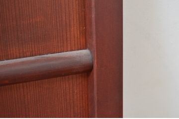アンティーク建具　長い歴史を刻んだ風合いが魅力的な横桟板戸窓1枚(引き戸、格子戸、板戸、舞良戸、まいらど)(R-081058)