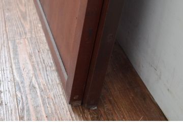 アンティーク建具　心和ませる古い木味が魅力的な舞良戸窓2枚セット(横桟引き戸、板戸、引き戸、まいらど)(R-081059)