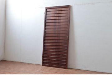 アンティーク建具　落ち着きのある色合いが魅力の舞良戸扉1枚(ドア、まいらど、板戸)(R-081060)