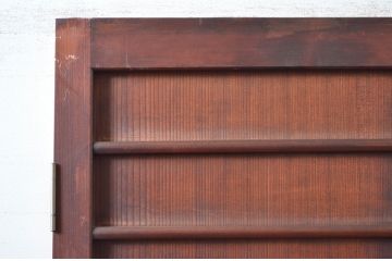 アンティーク建具　落ち着きのある色合いが魅力の舞良戸扉1枚(ドア、まいらど、板戸)(R-081060)