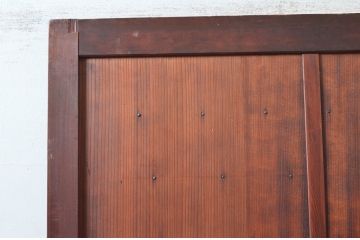 アンティーク建具　落ち着きのある色合いが魅力の舞良戸扉1枚(ドア、まいらど、板戸)(R-081060)