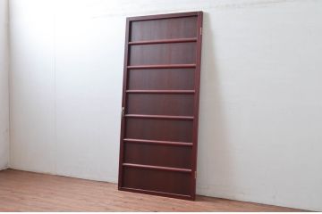 アンティーク建具　上質な和の空間を演出する舞良戸扉1枚(ドア、まいらど、板戸)(R-081062)