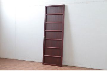 アンティーク建具　和モダンな空間づくりにおすすめな舞良戸扉1枚(ドア、まいらど、板戸)(R-081064)