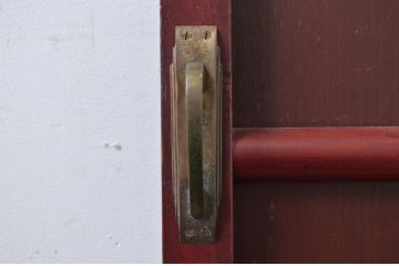 アンティーク建具　和モダンな空間づくりにおすすめな舞良戸扉1枚(ドア、まいらど、板戸)(R-081064)