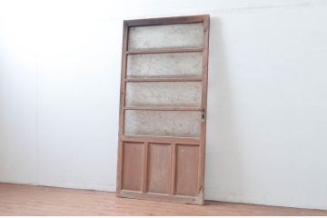 アンティーク建具　ノスタルジックな雰囲気あふれるガラス戸1枚(引き戸、建具)(R-081065)