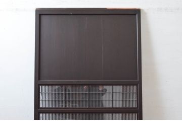 アンティーク建具　アクリル板入り　和モダンテイストのお部屋に取り入れたい格子帯戸1枚(引き戸、格子戸、板戸)(R-081066)