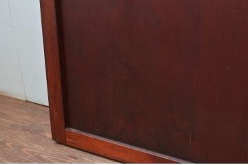 アンティーク建具　アクリル板入り　長い歴史を刻んだ風合いが魅力的な格子帯戸2枚セット(引き戸、格子戸、板戸)(R-081067)