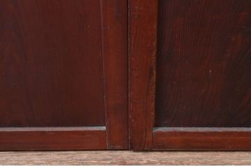 アンティーク建具　アクリル板入り　長い歴史を刻んだ風合いが魅力的な格子帯戸2枚セット(引き戸、格子戸、板戸)(R-081067)