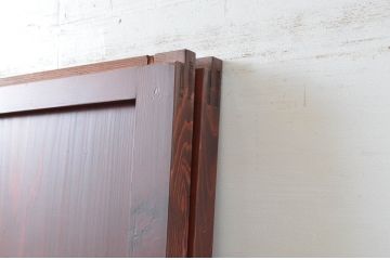 アンティーク建具　アクリル板入り　長い歴史を刻んだ風合いが魅力的な格子帯戸2枚セット(引き戸、格子戸、板戸)(R-081067)
