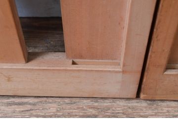 アンティーク建具　無双腰板が涼しげな和の空間を演出する夏戸2枚(簾戸、簀戸、葭戸、夏障子、葦戸、引き戸)(R-081068)
