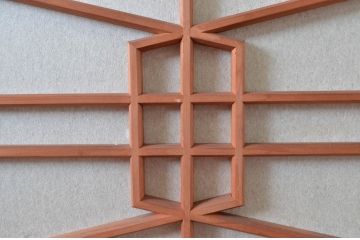 アンティーク建具　高級特注品!!　上品で凝ったデザインが魅力的な組子入り雪見障子戸4枚セット(猫間障子戸、擦り上げ障子戸、擦上障子戸、引き戸、ガラス戸)(R-081070)