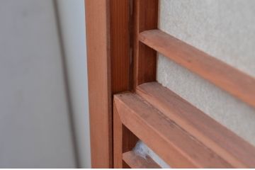 アンティーク建具　高級特注品!!　上品で凝ったデザインが魅力的な組子入り雪見障子戸4枚セット(猫間障子戸、擦り上げ障子戸、擦上障子戸、引き戸、ガラス戸)(R-081070)