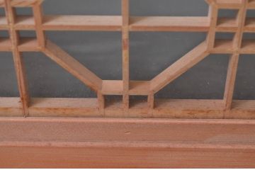 アンティーク建具　高級特注品!!　上品で凝ったデザインが魅力的な組子入り雪見障子戸4枚セット(猫間障子戸、擦り上げ障子戸、擦上障子戸、引き戸、ガラス戸)(R-081071)