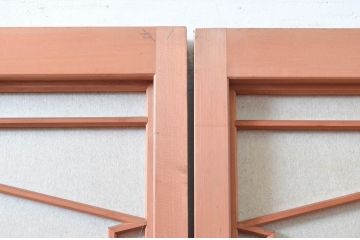 アンティーク建具　高級特注品!!　上品で凝ったデザインが魅力的な組子入り雪見障子戸4枚セット(猫間障子戸、擦り上げ障子戸、擦上障子戸、引き戸、ガラス戸)(R-081072)