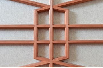 アンティーク建具　高級特注品!!　上品で凝ったデザインが魅力的な組子入り雪見障子戸4枚セット(猫間障子戸、擦り上げ障子戸、擦上障子戸、引き戸、ガラス戸)(R-081072)