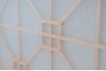 アンティーク建具　高級特注品!!　上品で凝ったデザインが魅力的な組子入り雪見障子戸4枚セット(猫間障子戸、擦り上げ障子戸、擦上障子戸、引き戸、ガラス戸)(R-081072)