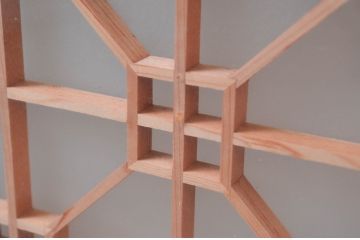 アンティーク建具　高級特注品!!　上品で凝ったデザインが魅力的な組子入り雪見障子戸4枚セット(猫間障子戸、擦り上げ障子戸、擦上障子戸、引き戸、ガラス戸)(R-081072)