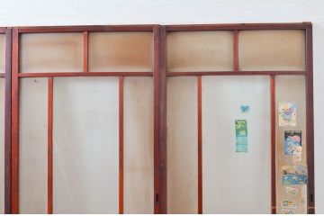 アンティーク建具　大正ロマンな雰囲気漂うガラス戸4枚セット(引き戸、建具)(R-081073)