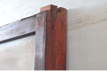 アンティーク建具　大正ロマンな雰囲気漂うガラス戸2枚セット(引き戸、建具)(R-081074)