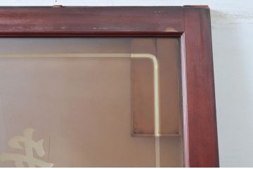 アンティーク建具　ペイント仕上げ限定　古い商店の大判ガラス戸2枚セット(引き戸、建具)(R-081075)