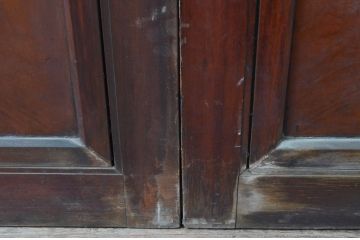 アンティーク建具　ペイント仕上げ限定　古い商店の大判ガラス戸2枚セット(引き戸、建具)(R-081075)