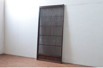 アンティーク建具　粋な風情感じる荒格子戸1枚(格子戸、引き戸、建具)(R-081076)