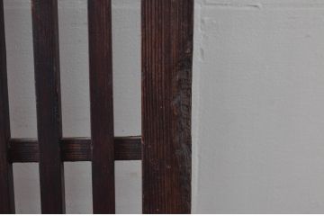 アンティーク建具　粋な風情感じる荒格子戸1枚(格子戸、引き戸、建具)(R-081076)