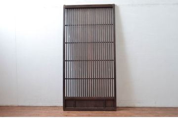 アンティーク建具　粋な風情感じる荒格子戸1枚(格子戸、引き戸、建具)(R-081076)