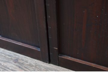 アンティーク建具　カラフルな色ガラスが大正ロマンの雰囲気を演出する幅狭ガラス戸2枚セット(引き戸、建具)(R-081077)