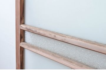 アンティーク建具　ノスタルジックな雰囲気を纏ったガラス窓2枚セット(引き戸、ガラス戸)(R-081080)