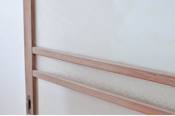 アンティーク建具　ノスタルジックな雰囲気を纏ったガラス窓2枚セット(引き戸、ガラス戸)(R-081080)