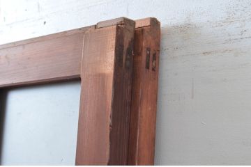 アンティーク建具　上手物!!　腰板欅(ケヤキ)材　素朴な木味が魅力的な作りの良い玄関戸2枚セット(引き戸、ガラス戸)(R-081081)