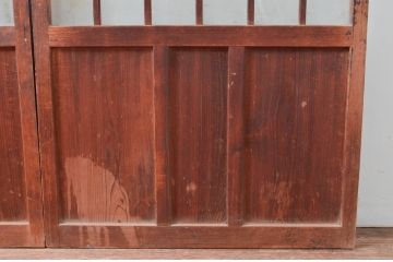 アンティーク建具　使い込まれた風合いが味わい深いガラス戸2枚セット(引き戸、建具)(R-081082)