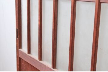 アンティーク建具　使い込まれた風合いが味わい深いガラス戸2枚セット(引き戸、建具)(R-081082)