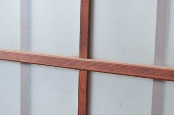 アンティーク建具　使い込まれた風合いが味わい深いガラス戸2枚セット(引き戸、建具)(R-081082)