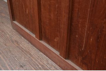 アンティーク建具　使い込まれた風合いが味わい深いガラス戸2枚セット(引き戸、建具)(R-081082)