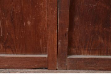アンティーク建具　使い込まれた風合いが味わい深いガラス戸2枚セット(引き戸、建具)(R-081082)