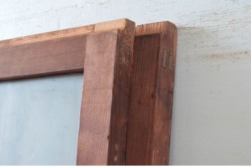 アンティーク建具　使い込まれた風合いが味わい深いガラス戸2枚セット(引き戸、建具)(R-081082)