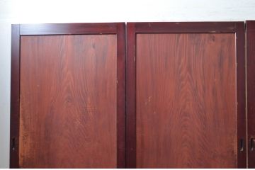 アンティーク建具　杉材　一枚板　味わい深い色合いと木目が魅力的な板戸4枚セット(引き戸、建具)(R-081084)