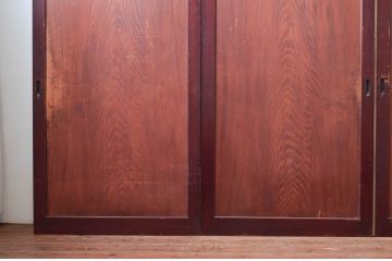 アンティーク建具　杉材　一枚板　味わい深い色合いと木目が魅力的な板戸4枚セット(引き戸、建具)(R-081084)