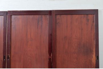 アンティーク建具　杉材　一枚板　味わい深い色合いと木目が魅力的な板戸4枚セット(引き戸、建具)(R-081084)