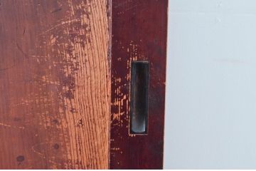 アンティーク建具　杉材　一枚板　味わい深い色合いと木目が魅力的な板戸4枚セット(引き戸、建具)(R-081084)