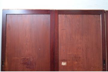 アンティーク建具　杉材　一枚板　味わい深い色合いと木目が魅力的な板戸4枚セット(引き戸、建具)(R-081084)