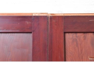 アンティーク建具　杉材　一枚板　味わい深い色合いと木目が魅力的な板戸4枚セット(引き戸、建具)(R-081084)