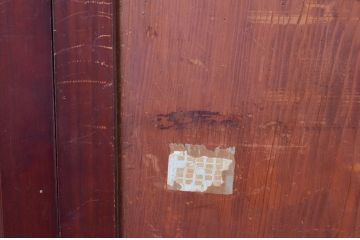 アンティーク建具　杉材　一枚板　味わい深い色合いと木目が魅力的な板戸4枚セット(引き戸、建具)(R-081084)