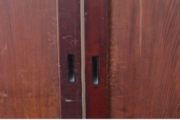 アンティーク建具　杉材　一枚板　味わい深い色合いと木目が魅力的な板戸4枚セット(引き戸、建具)(R-081084)